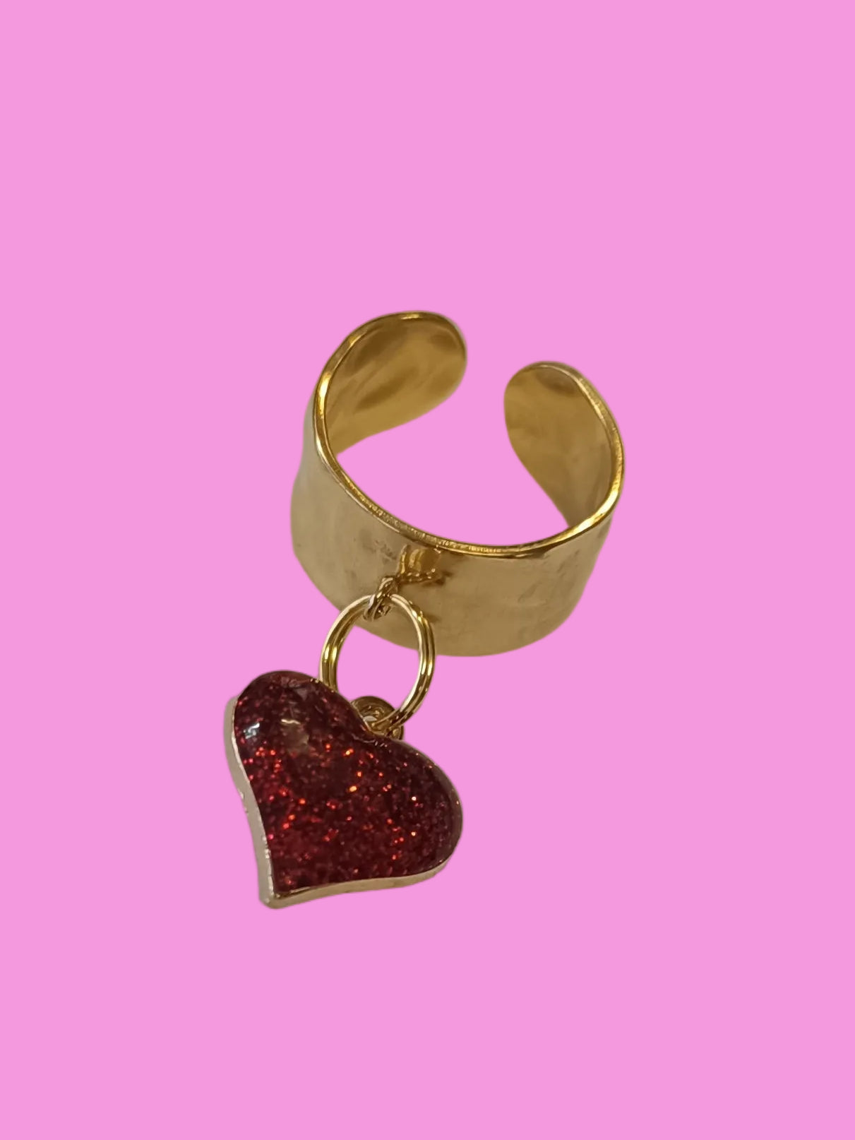 Bague coeur rouge